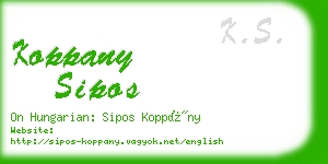 koppany sipos business card